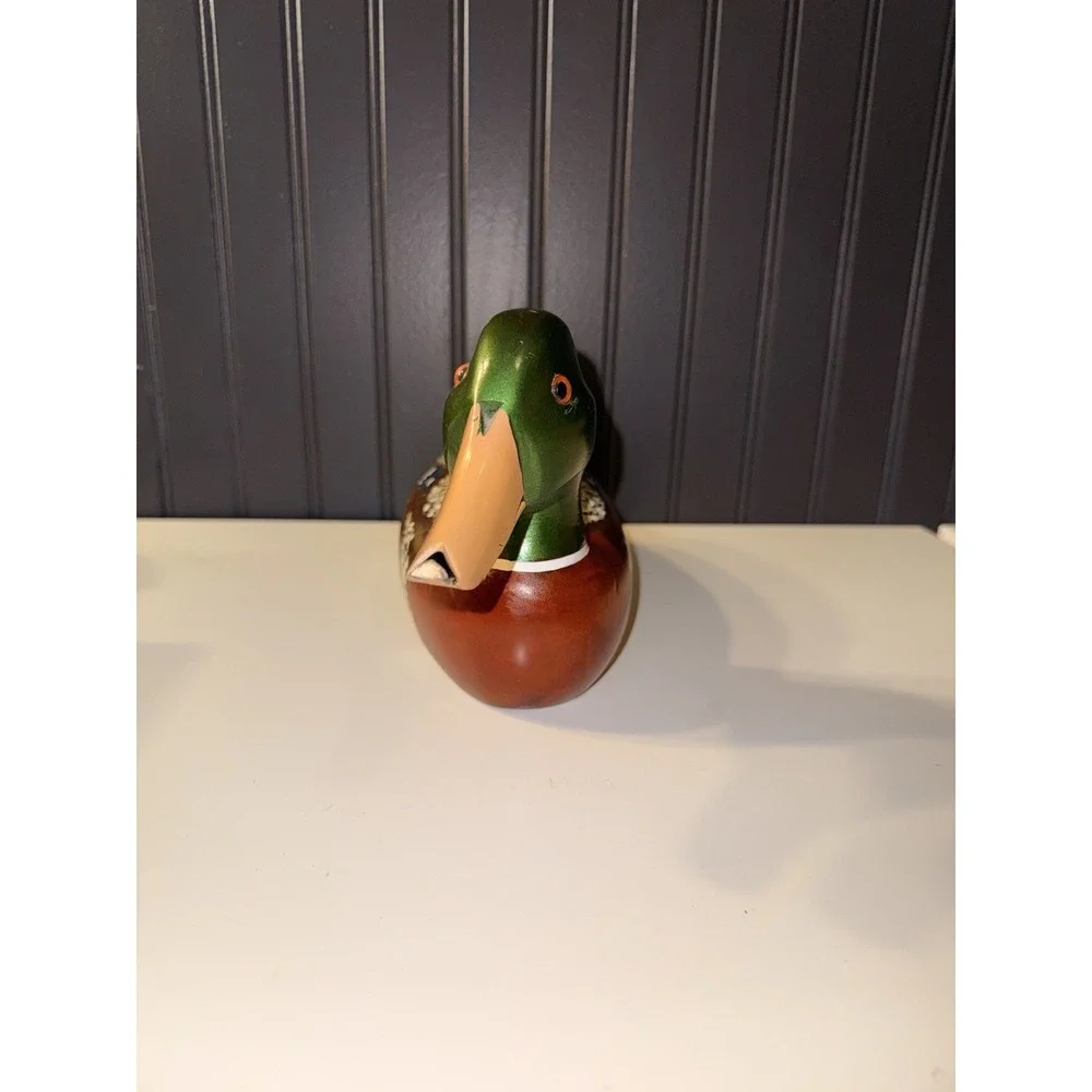 vintage hand-painted wooden mallard duck decoy